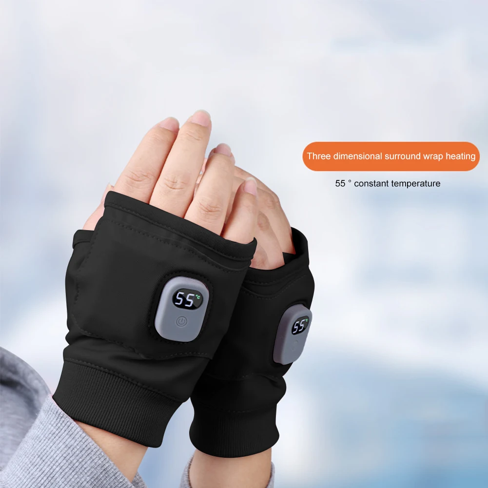 Rechargeable Heated Gloves 360 Degree Electric Heating Thermal Glove Winter Hand Warmer Gloves for Outdoor Hiking Cycling Skiing