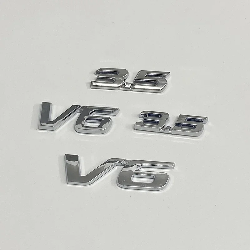 

3D V6 2.4 3.5 Logo Universal Car Badge Trunk Stikcer silver For Honda City Civic Accord CRV Accessories