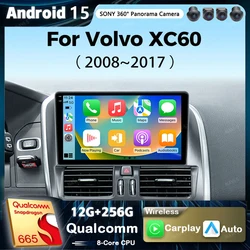 Android 15 Car Radio Wireless CarPlay Android Auto Radio For Volvo XC60 2007 2010 2013 2014 2017 4G Car Multimedia GPS Autoradio