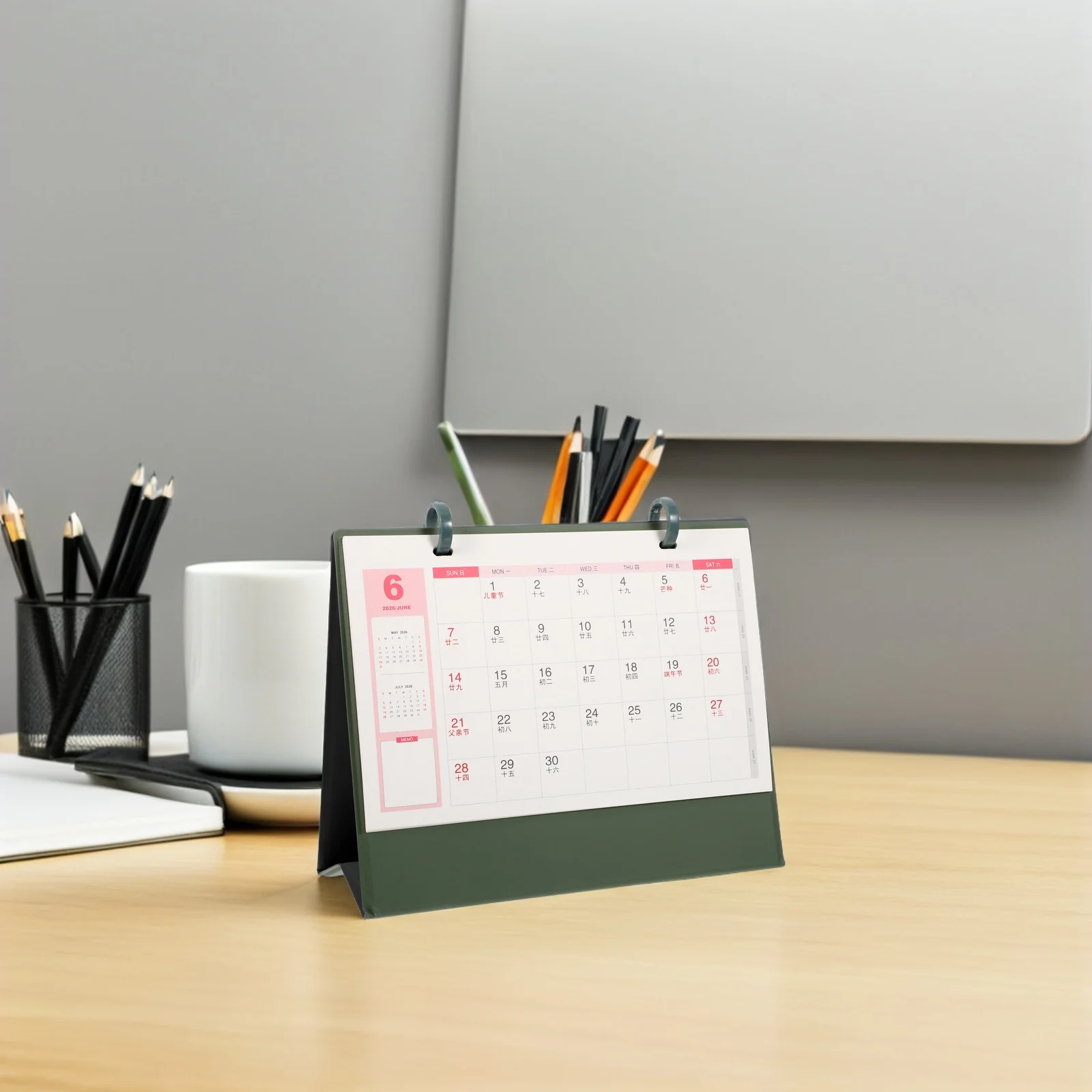

2026 Mini Desk Elegant Pu Standing Desktop Calendar For Office Home Decor Horse Year Theme Block Planner Portable Table Calendar