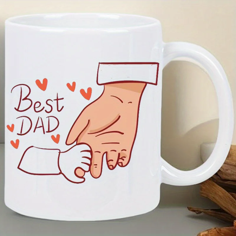 Best Dad Sincere Handshake Ceramic Mug - The perfect Father's Day gift, show your love with this thoughtful mug, just hand wash