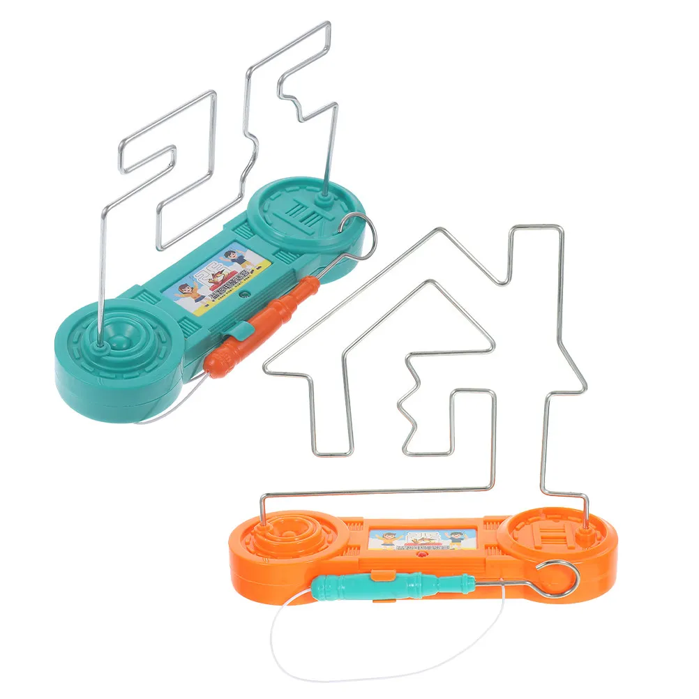 2Sets Elektrisch Metaal Doolhof Logica Puzzelspel Kinderen Hand-Oog Coördinatie Concentratie Uitdaging Hersenontwikkeling Ouder Kind