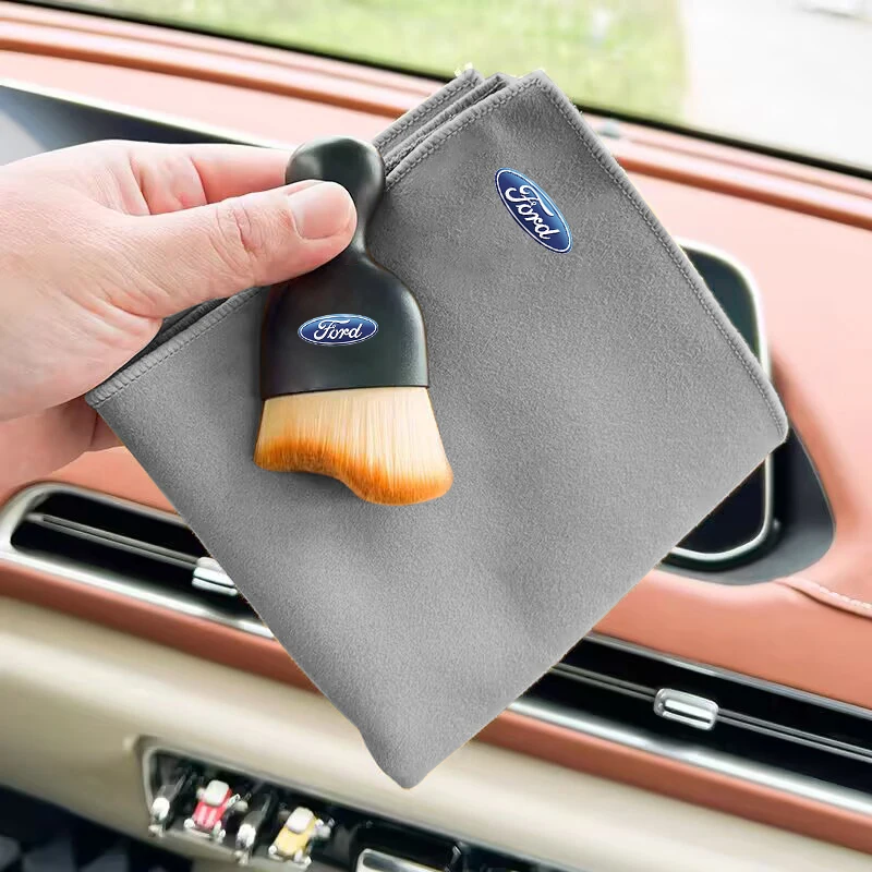 Car Cleaning Soft Brush Microfiber Towel Dust Removal Tools For Ford Focus ST Ranger Mondeo Kugo Ecosport Fiesta Kuga Fusion