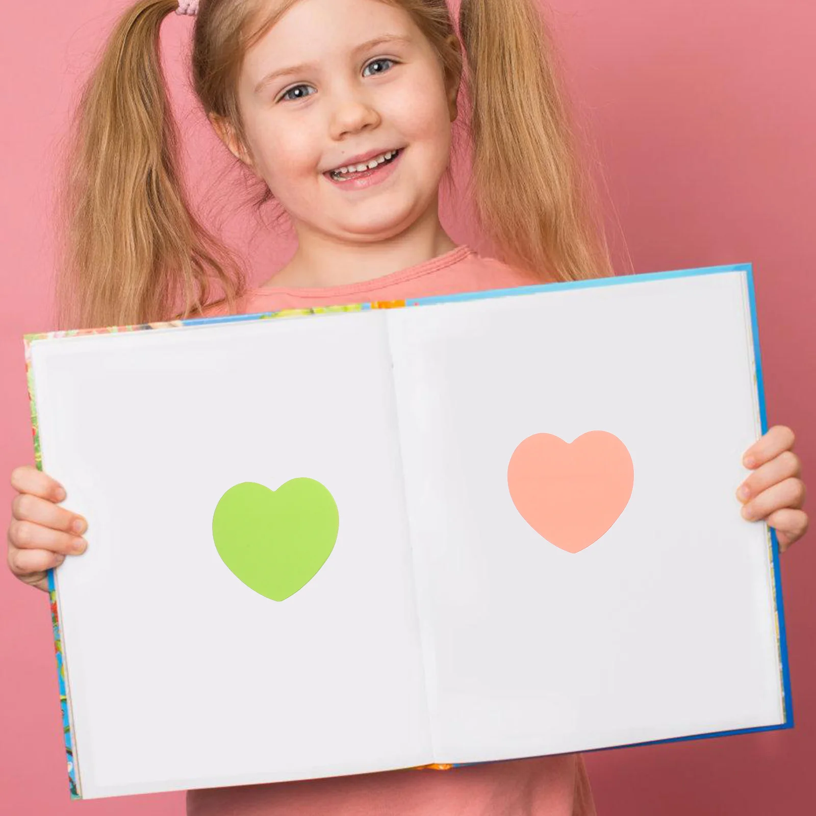 Heart Shaped Portable Notepad For School Office Home Use Self-Adhesive Memo Pads Compact Note Stickers