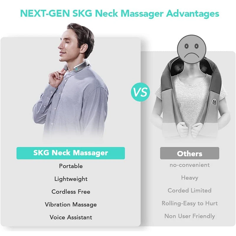 Deep Tissue Vibration Neck Massager Infrared Massager for Neck Pain Relief Electric Cervical Massager 9D Neck Relaxer