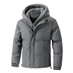 Veste matelassurera à capuche en coton pour hommes, Parkas rembourrés, Faux 2 pièces, Vêtements d'extérieur chauds, Optique, Smile, Grande taille, 8XL, Hiver