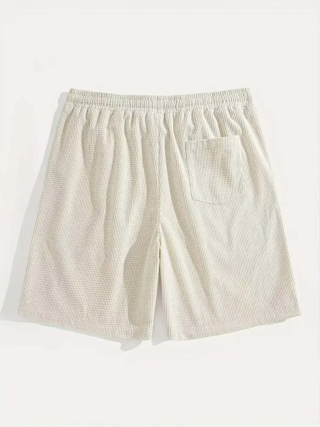 2025 Neue Frühling-Sommer Outdoor Freizeit Herrenshorts Urlaub Strand Lose Hosen Herren Vintage Waffel-Karo Strukturierte Kurze Hose – Detail 8