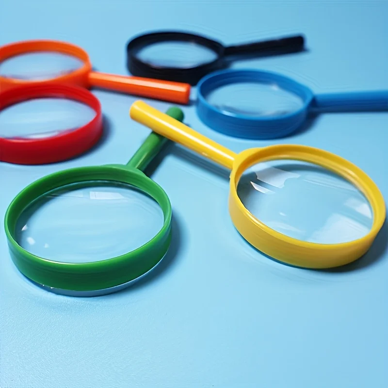 5pcs Colorful Handheld Magnifying Glasses Versatile for Science Experiments, Outdoor Exploration, Educational Activities