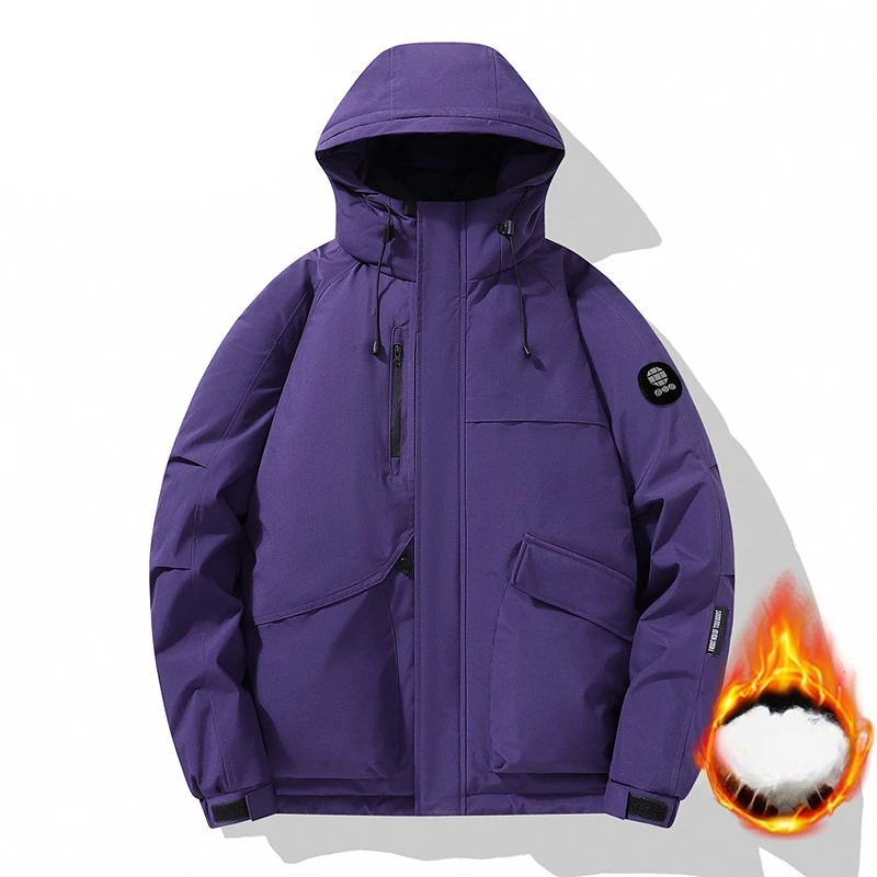 Winter Outdoor Running Sports Warm and Casual Jacket Men's Graphene Heated Parka Coat Windproof Waterproof Hooded Cotton Jacket