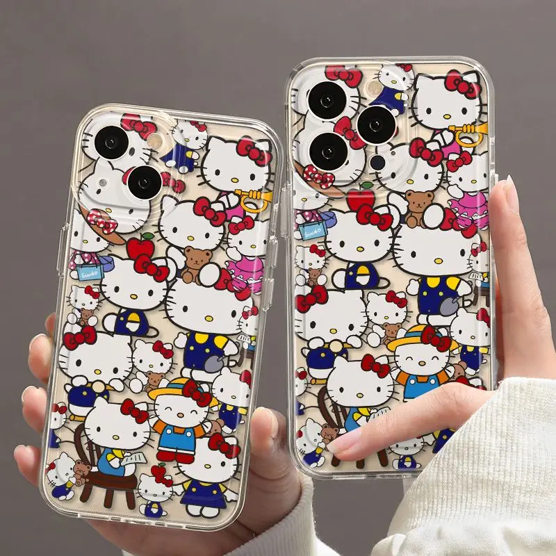 Vollbild niedlich Hallo Kittys Handy hülle für iPhone 16 15 14 13 12 11 Mini Pro max x xr xsmax 6s 6 7 8 plus se20 Abdeckung