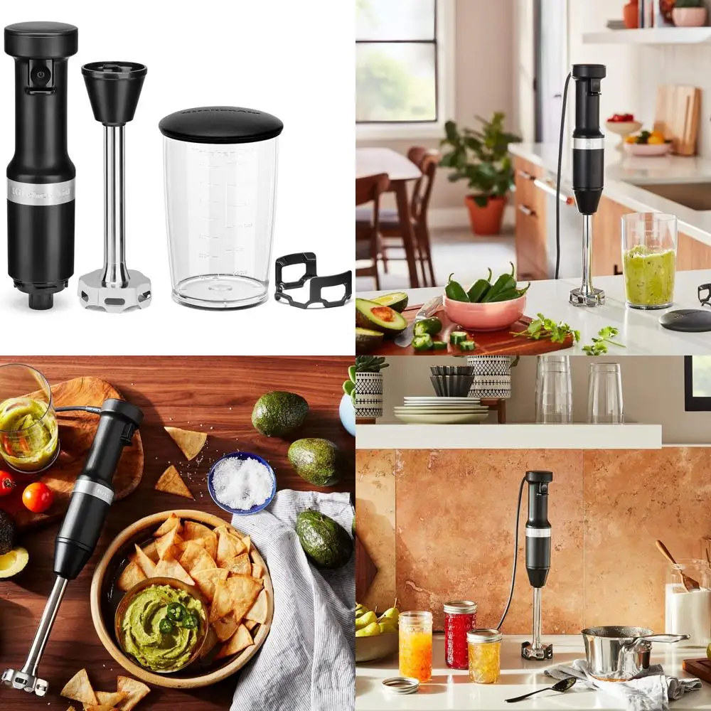 

Ручной блендер с регулируемой скоростью, матовый черный, модель KHBV53