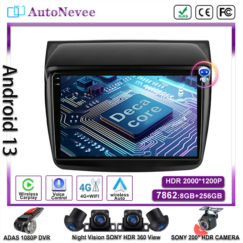 

Carplay Android For Mitsubishi Pajero Sport 2 L200 Triton 2008-2016 Multimedia Car Player GPS Navigation DVD Auto RadioNO 2DIN