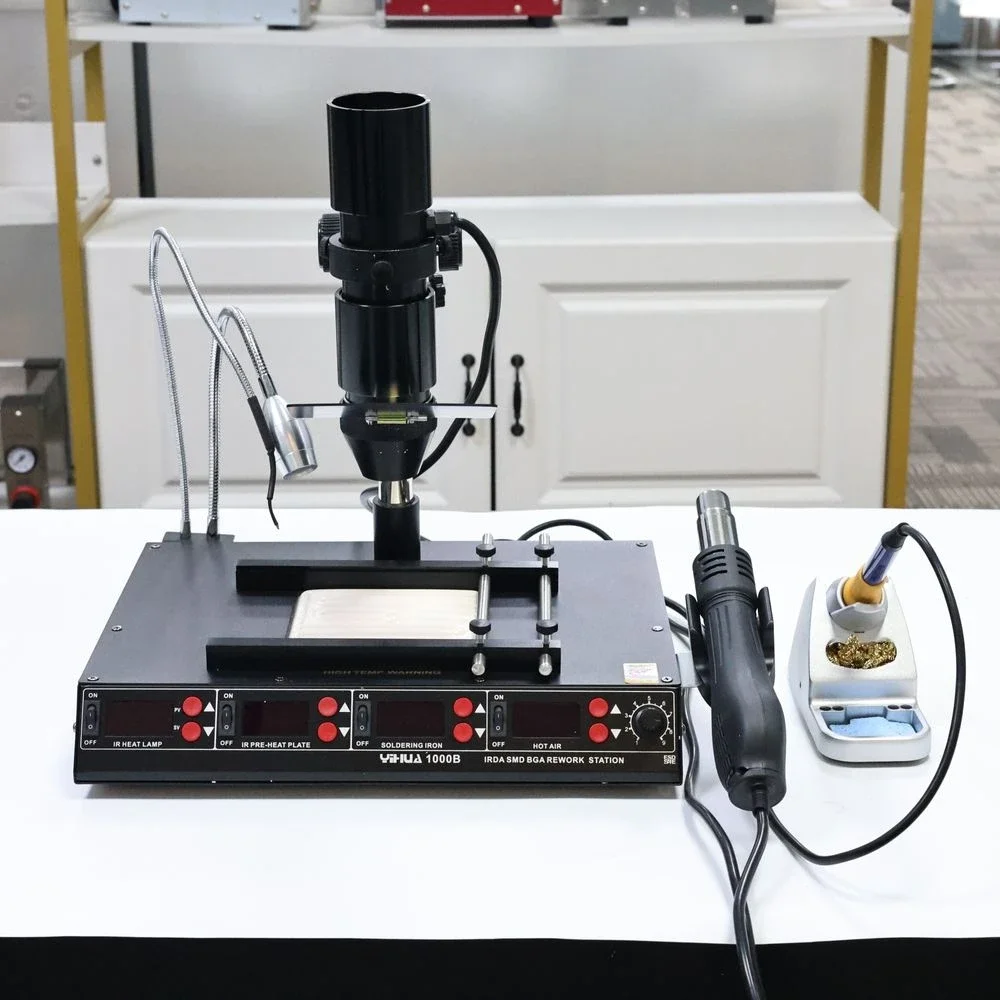 YIHUA 1000B IR Preheating Infrared Light Heat BGA Hot Air Desoldering Soldering Iron Rework Station