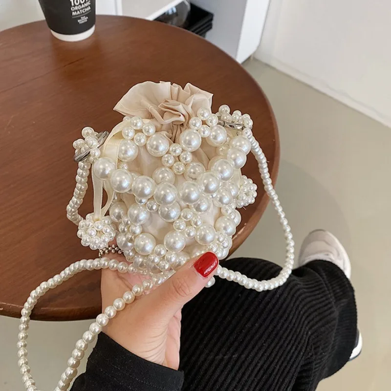 Borse a tracolla con perle borse a tracolla moda principessa progettate da donna eleganti borse High Street All-match Streetwear Bolsos coreani