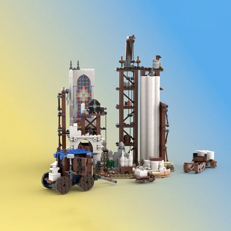 Klocki konstrukcyjne Moc Średniowieczna Zawojska Stolarska Model Technologiczny Cegła DIY Montaż Modularny Miejski Widok Uliczny Zabawka Dla