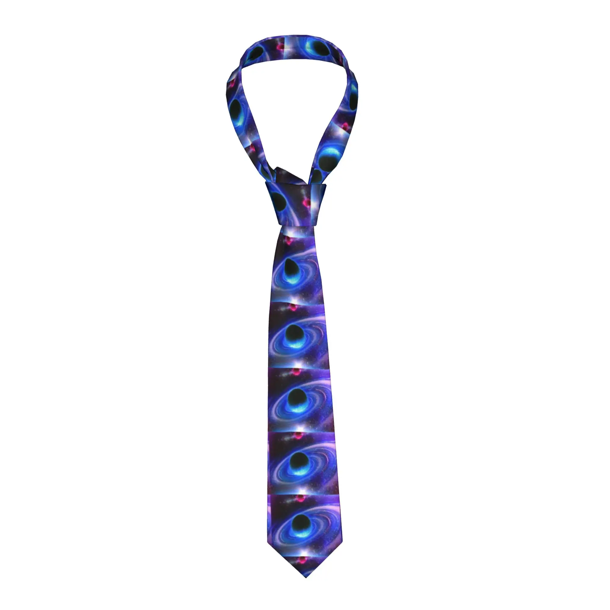 gravata-masculina-personalizada-com-estampa-de-galaxia-e-esferas-espaciais-estrelas-brilhantes-hd-em-seda-para-negocios