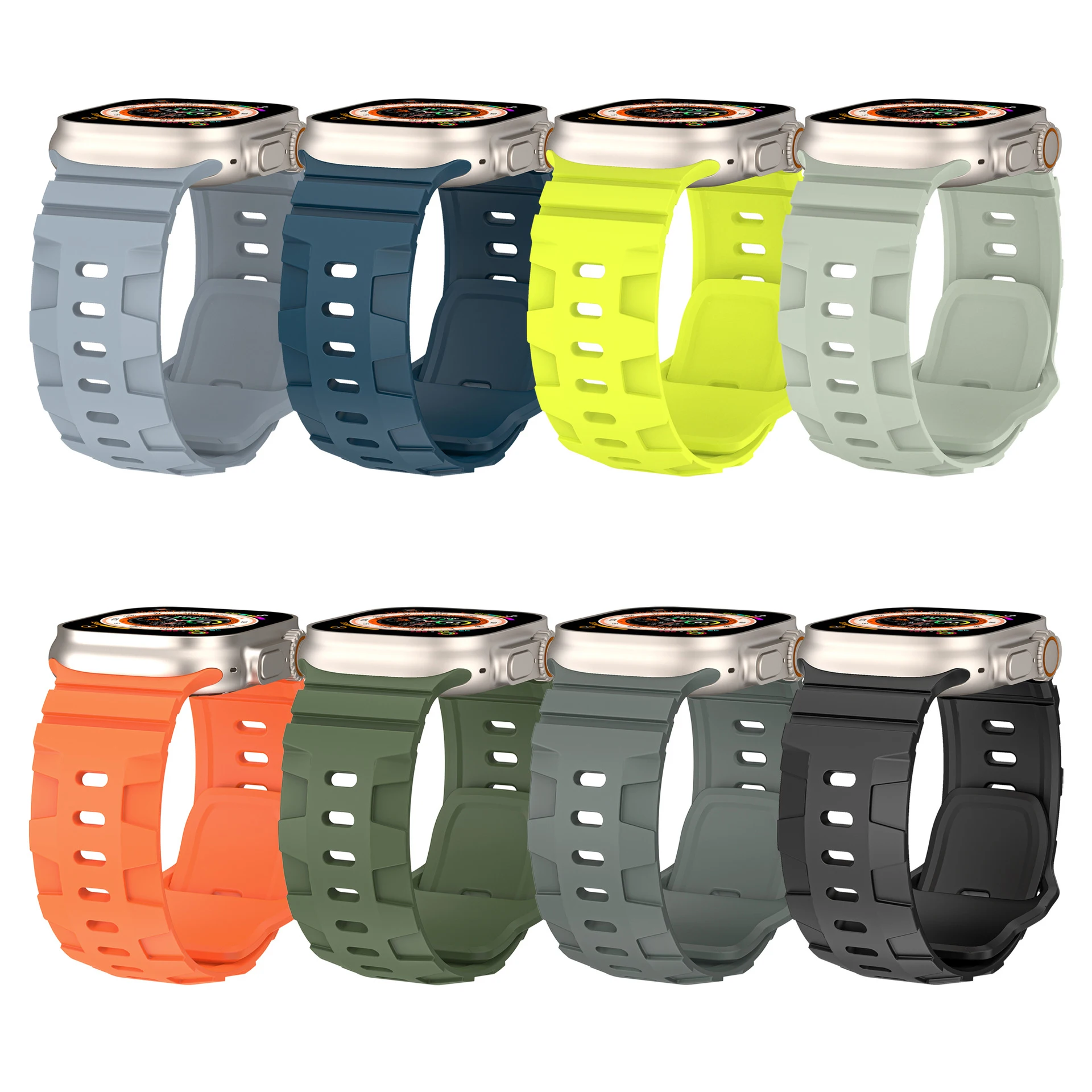 Силиконовый ремешок для Apple Watch Band 46 мм 45 мм 44 мм 42 мм, спортивный браслет для Apple Watch Series 10 9 8 SE 7 6 iWatch Ultra 2 49 мм