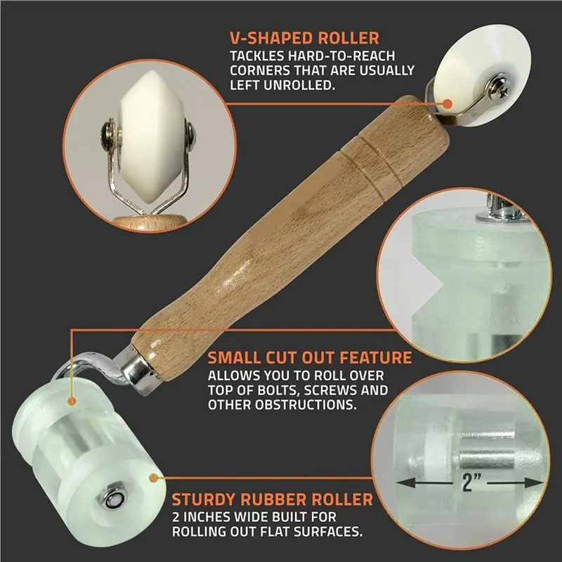 【FLASH DEAL】2X Seam Tape Roller - RV Roof Roller Tool Dual Design Seam Roller Roofing Tool & Sound Deadening Roller Tool