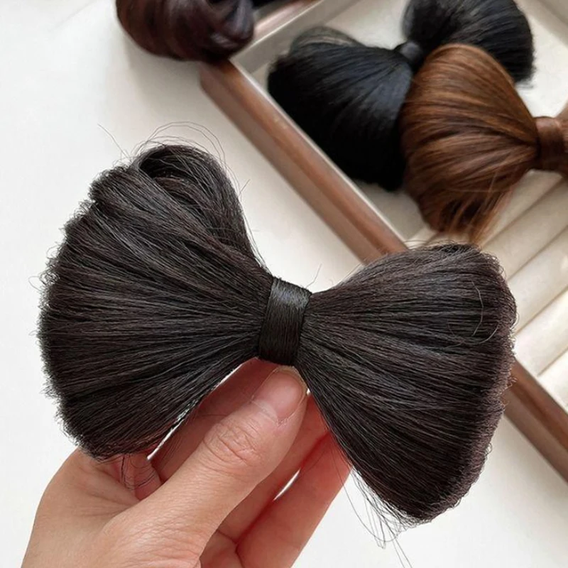 Synthetic Hair Bun Hair Duckbill Clips Bow Shape For Women Ponytail Hair Increases Claw Clip Lifelike Hairpiece Styling Tools