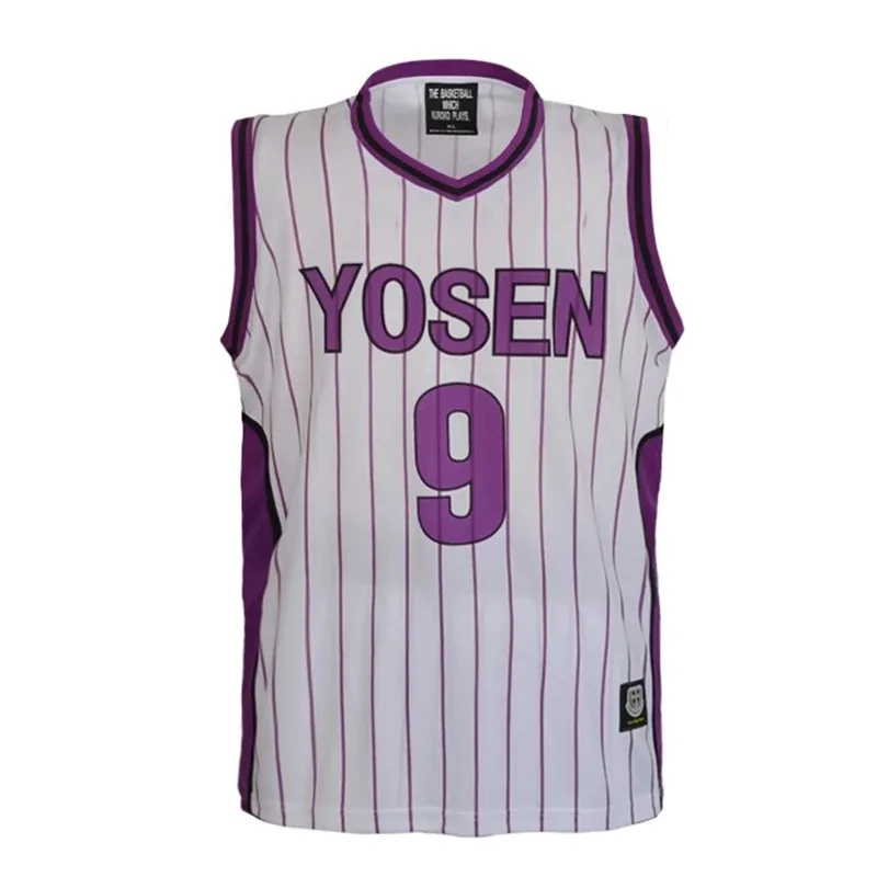 Kuroko no Basuke أنيمي تأثيري Yosen سلة زي مدرسي Murasakibara Atsushi جيرسي مجموعة 9 12 ملابس رياضية التي شيرت السراويل زي