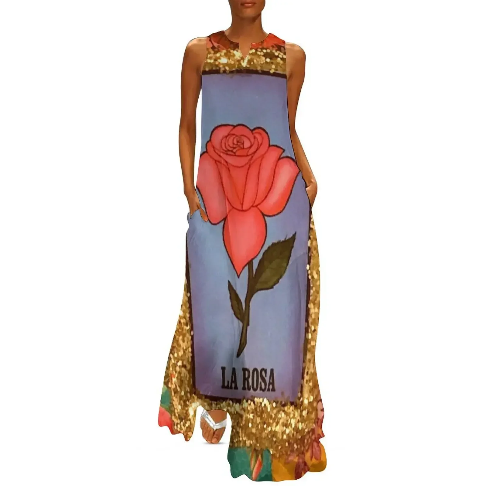 

Mexican Bingo La Rosa Long Dress women party dresses elegant chic women dresses promotion Dress women Clothing Dress