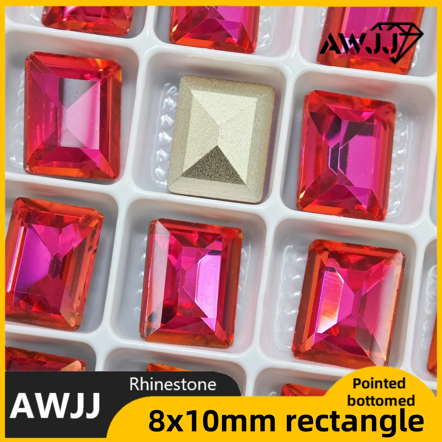 【8*10mm Large Candy Shaped Pointed Back Rhinestones】DIY Craft Essentials - Giant Size, 3D Multi-Layer, Various Color Options