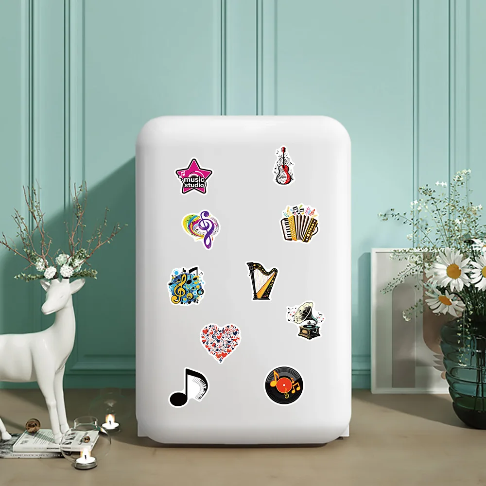 500pcs/Roll Cartoon Musical Instrument Note Graffiti Sticker DIY Decoration Mobile Phone Case Notebook Toy Gift Sticker Gifts