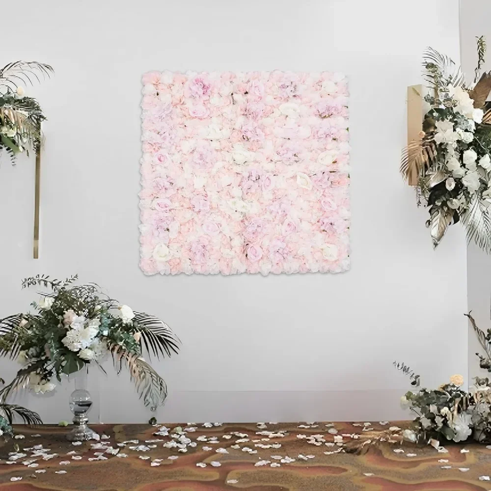 

Artificial Flower Wall Backdrop Flowers Wall Panel Decoration Dahlia and Hydrangeas Flower Wall for Party Wedding Decor