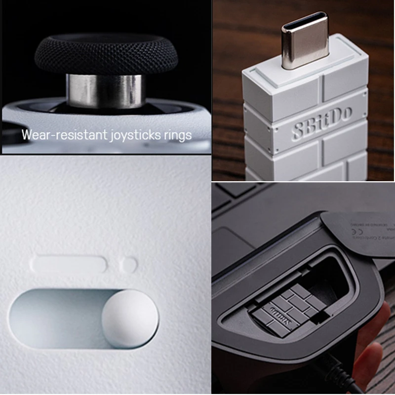 وحدة تحكم ألعاب لاسلكية 8BitDo Ultimate 2 2.4G مع قاعدة شحن مع عصا تحكم TMR/مشغلات تأثير القاعة للكمبيوتر الشخصي والويندوز