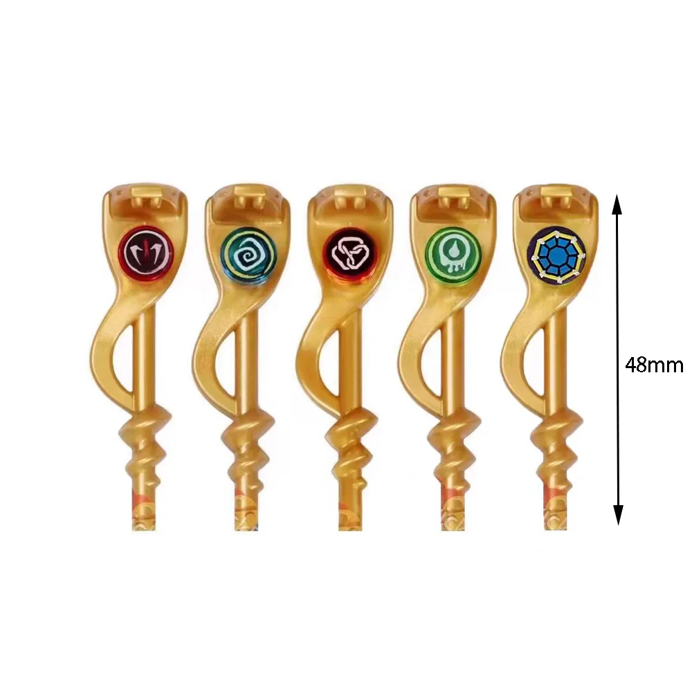 Phantom Ninja Trident Snake Mace Pharaoh's Staff mit Cobra Serpent Scepter Baustein Waffe Zauberstab Ziegelfigur Spielzeug