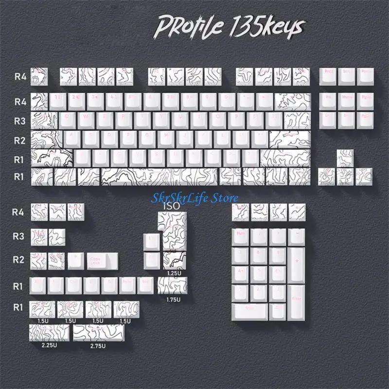 

E65E 135 Keys Line PBT Keycaps Double Shot Backlit Dye Subbed Keycap Set