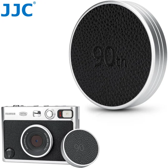JJC Retro skórzana osłona obiektywu do aparatu Fujifilm Instax Mini EVO osłona obiektywu odporna na zadrapania aluminiowa osłona obiektywu Mini Evo akcesoria