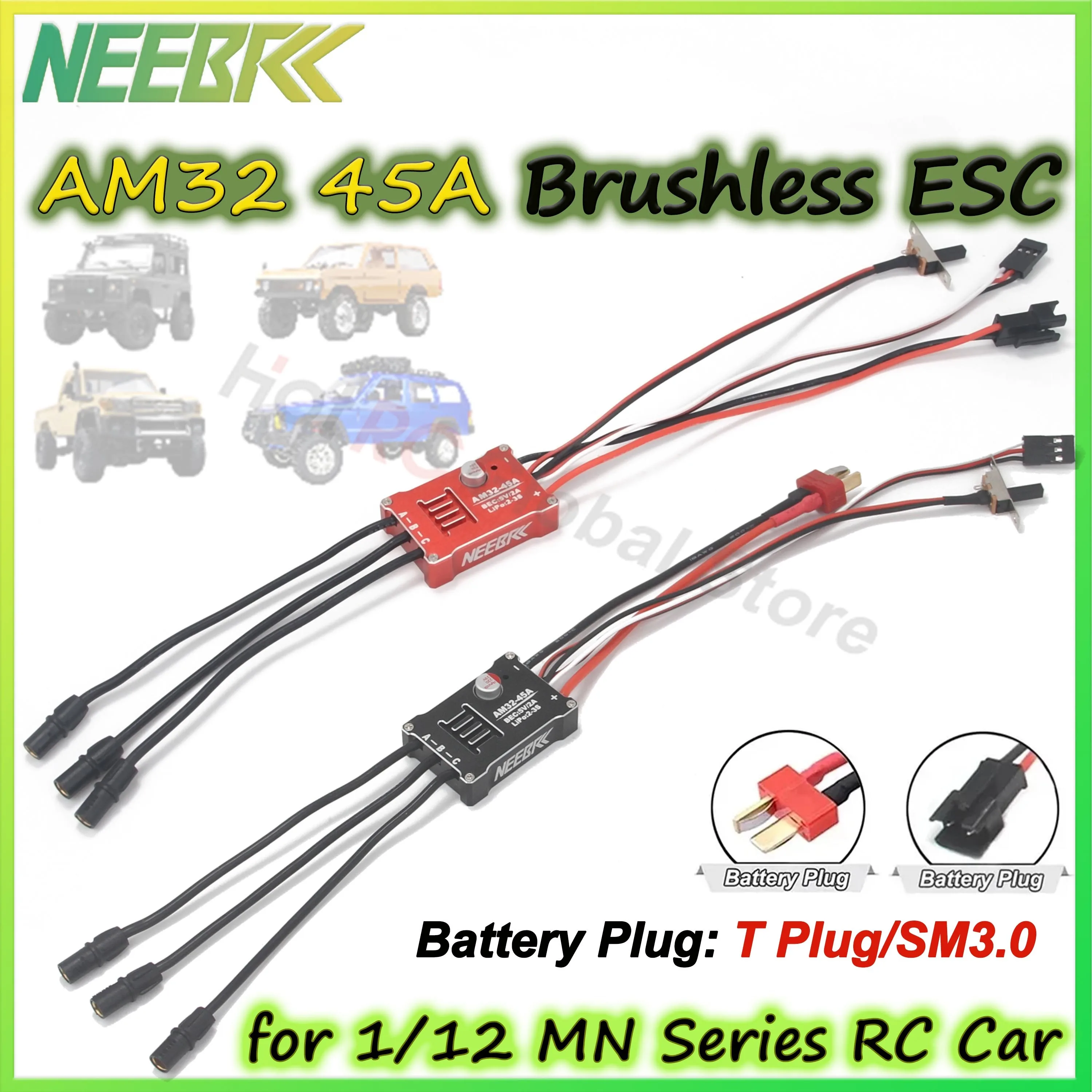 NEEBRC 2322 3500KV Brushless Motor AM32 45A Metal ESC SM3.0/T Plug for 1/12 RC Car MN99 MN168 MN78 MN82 Upgrade Power Parts