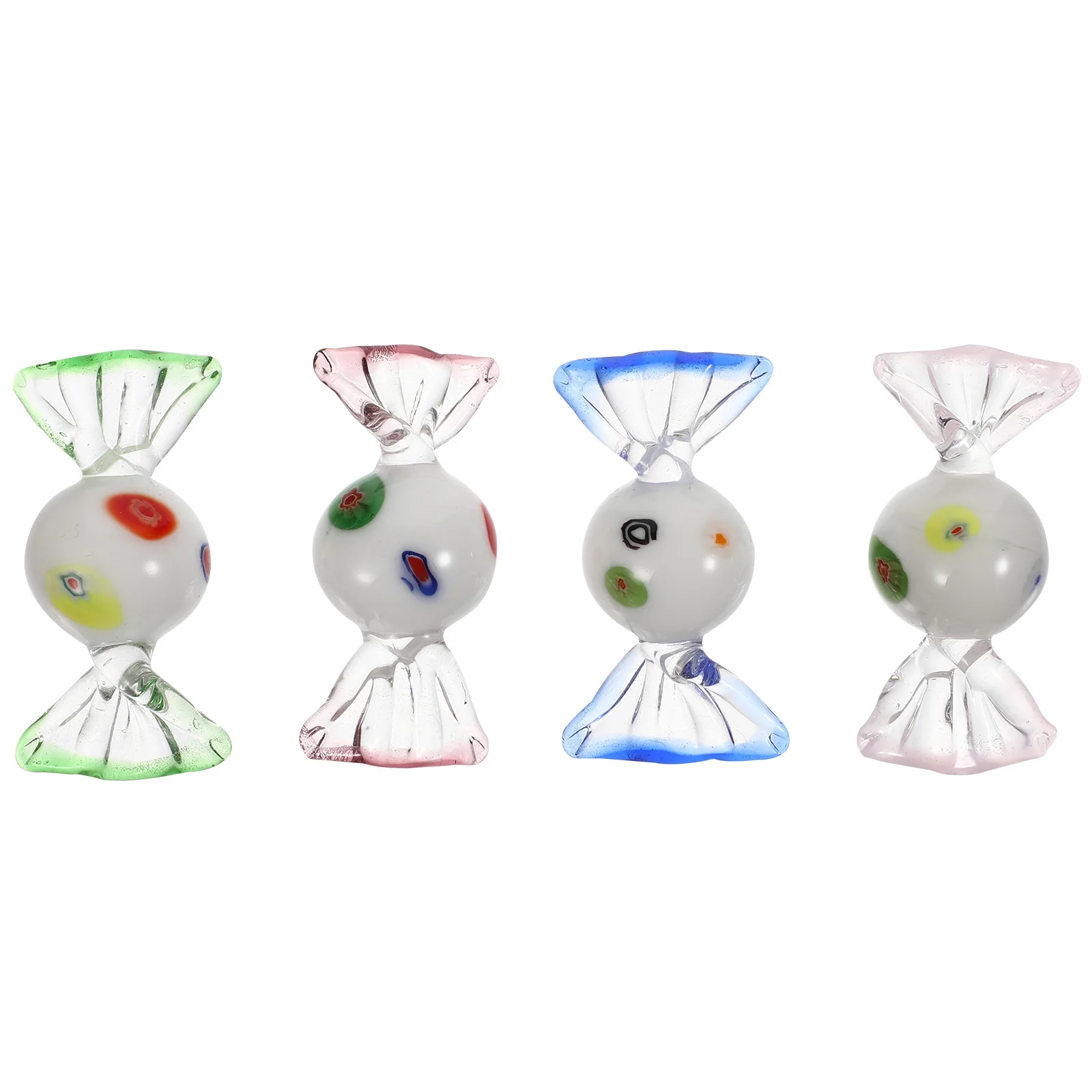 4 pezzi di decorazioni per la casa, caramelle in vetro vintage, dolci fatti a mano, ornamenti di Murano