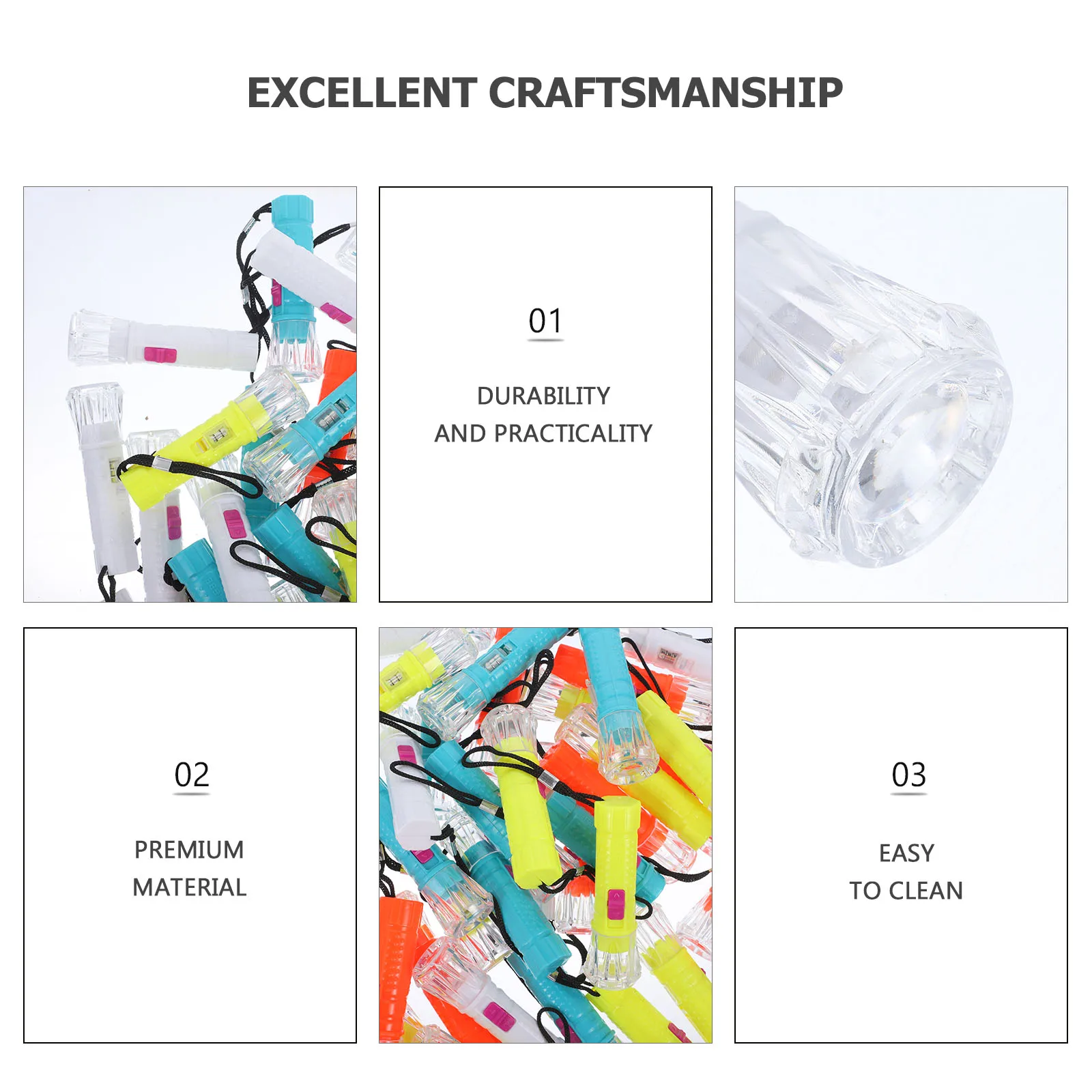 

48Pcs Mini Flashlight Keyring Torch LED Light Sturdy High Grade Plastic Batteries Included Kids Safe Rewards Mini Flashlights