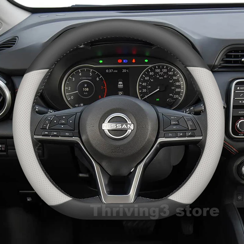 

Leather Car Steering Wheel Cover For Nissan VERSA SR 2007-2025 SUNNY Car Style Auto interior Nissan VERSA 2024 Accessories
