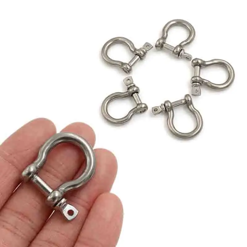 5pcs m4 304 stainless bow shackle steel screw pin shackle bow Rigging