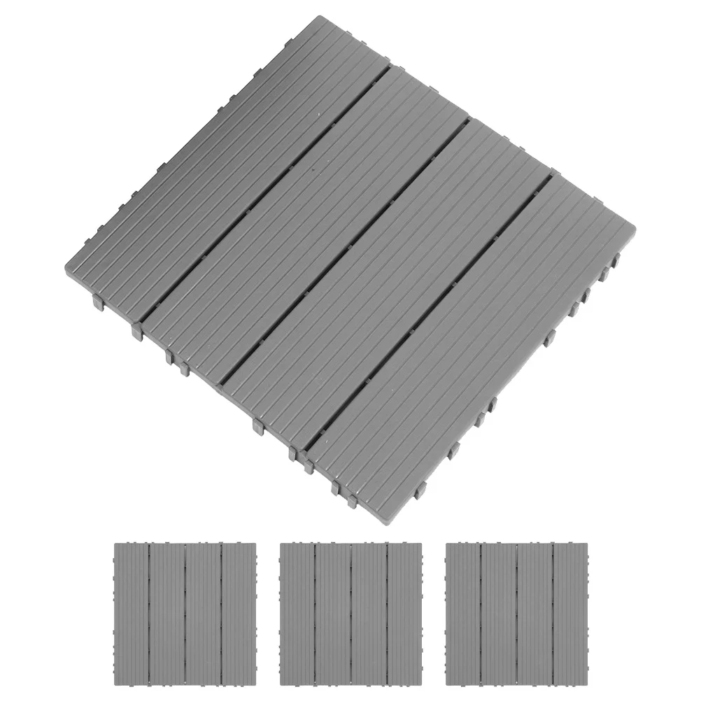 

4Pcs Interlocking Deck Tiles Plastic Outdoor Flooring Durable Patio Garden Balcony Floor Slabs Decorative Deck Tiles