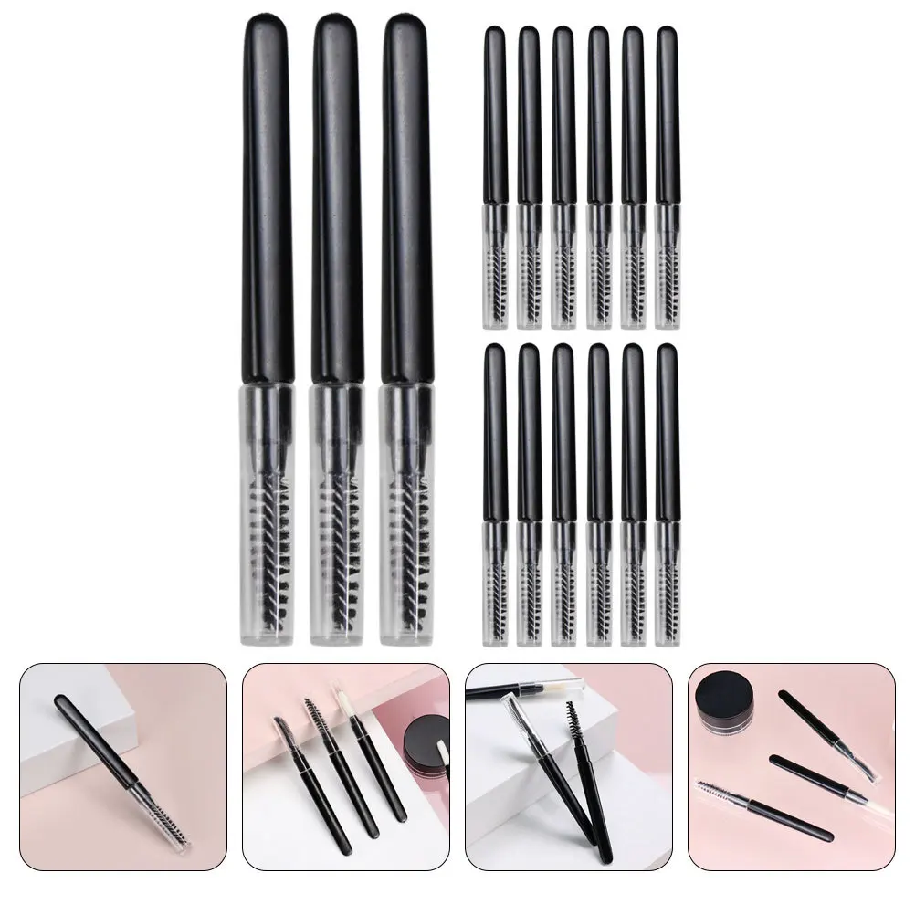 

20Pcs Eyebrow Brush Set with Lid Portable Lash Comb Multipurpose Beauty Tool Eyelash Separating and Brow Grooming