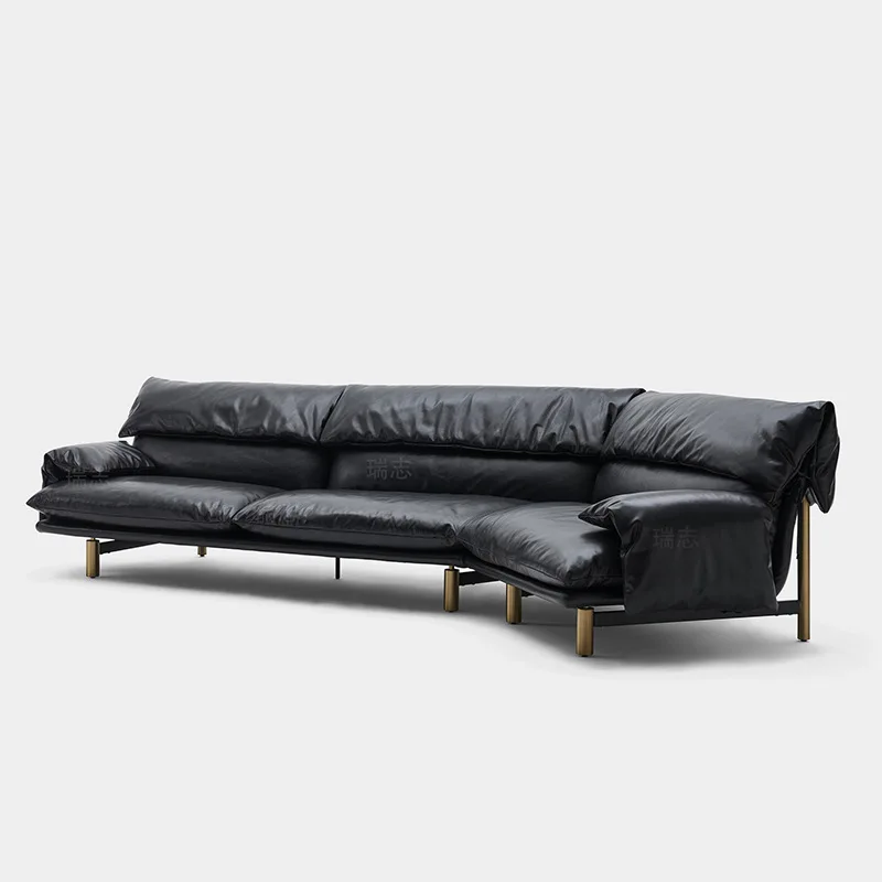 Folded sofa Italian minimalist down light luxury combination irregular fabric sofa