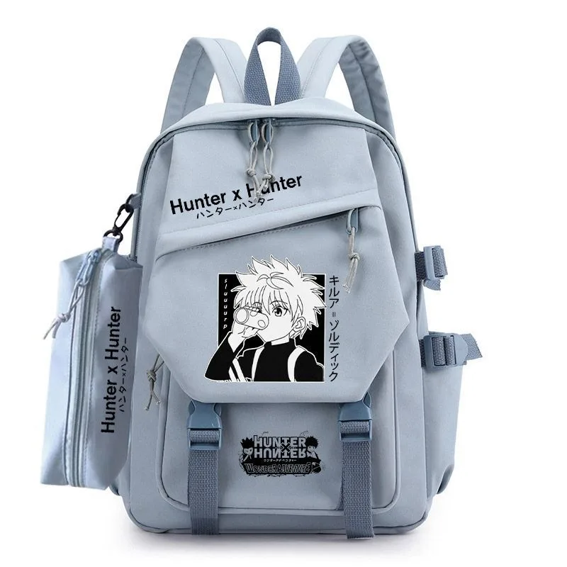 30×14×43cm Black, Hunter x Hunter, Student Kids Teens School Bags, Large Capacity Mochilas Anime Backpacks For Girls Boys Gift