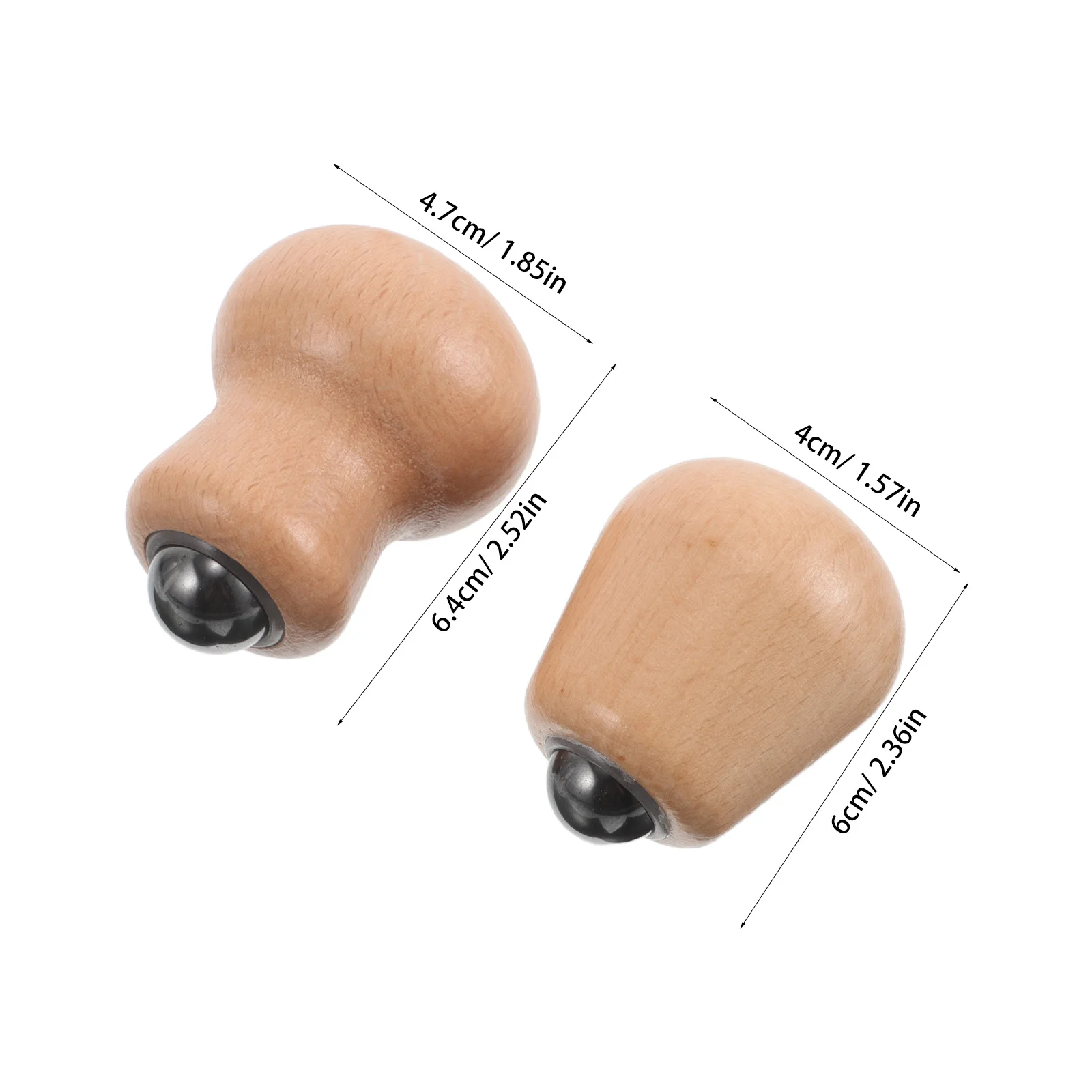 2Pcs Wooden Massage Roller for Face and Body - Natural Handheld Massager with Smooth Rolling Balls for Facial Sculpting Neck