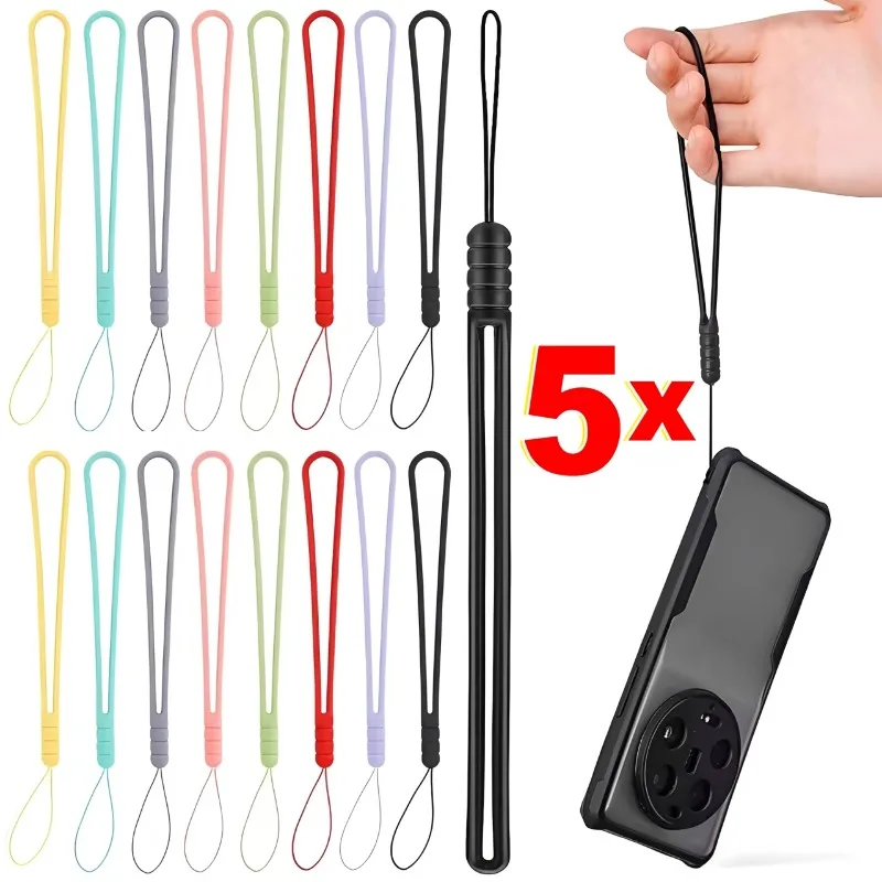 1-5 Stück Silikon-Handyband, tragbare Handgelenkschlaufe für iPhone, Xiaomi, Samsung, universelle Anti-Verlust-Handyschlaufen