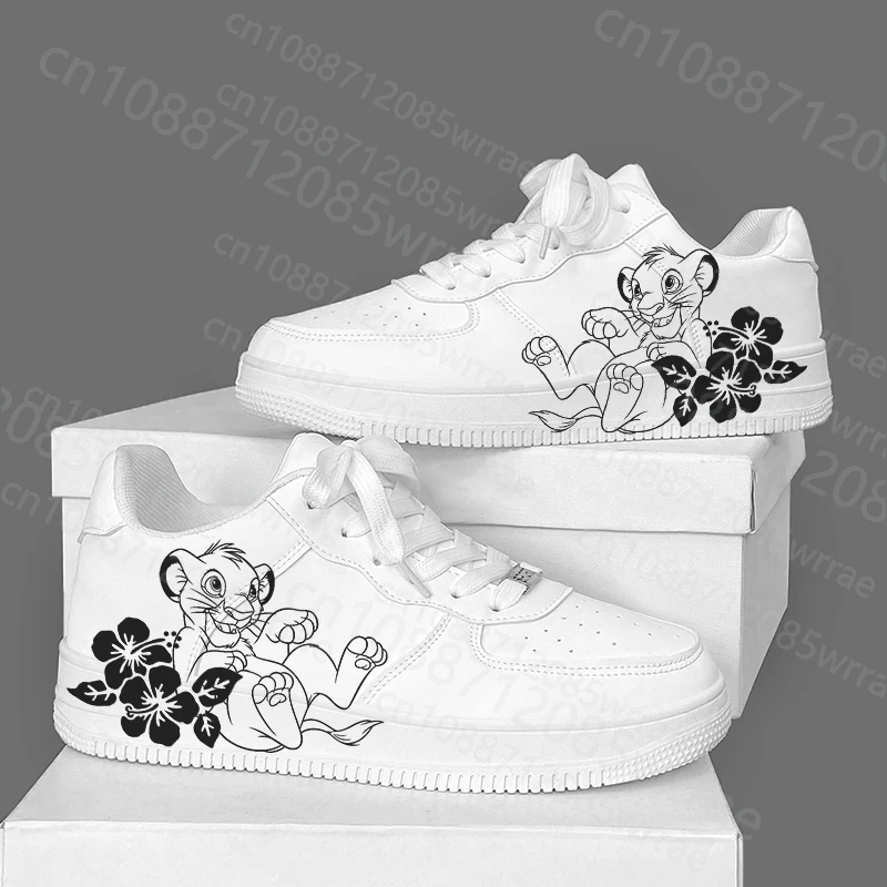 

Подростковая обувь «Король Лев» с героями мультфильмов для девочек и мальчиков, высокие уличные баскетбольные спортивные повседневные мужские и женские туфли, кроссовки с 3d принтом