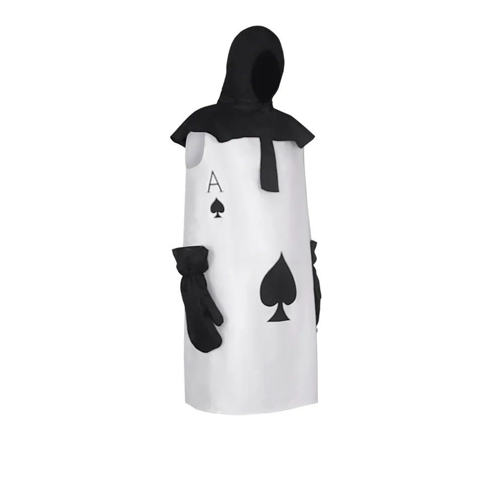 Anime Ace Poker Cosplay Costume Adult Unisex Cards Spades Soldier Coat Performance Suit Halloween Jumpsuit Outfit Party