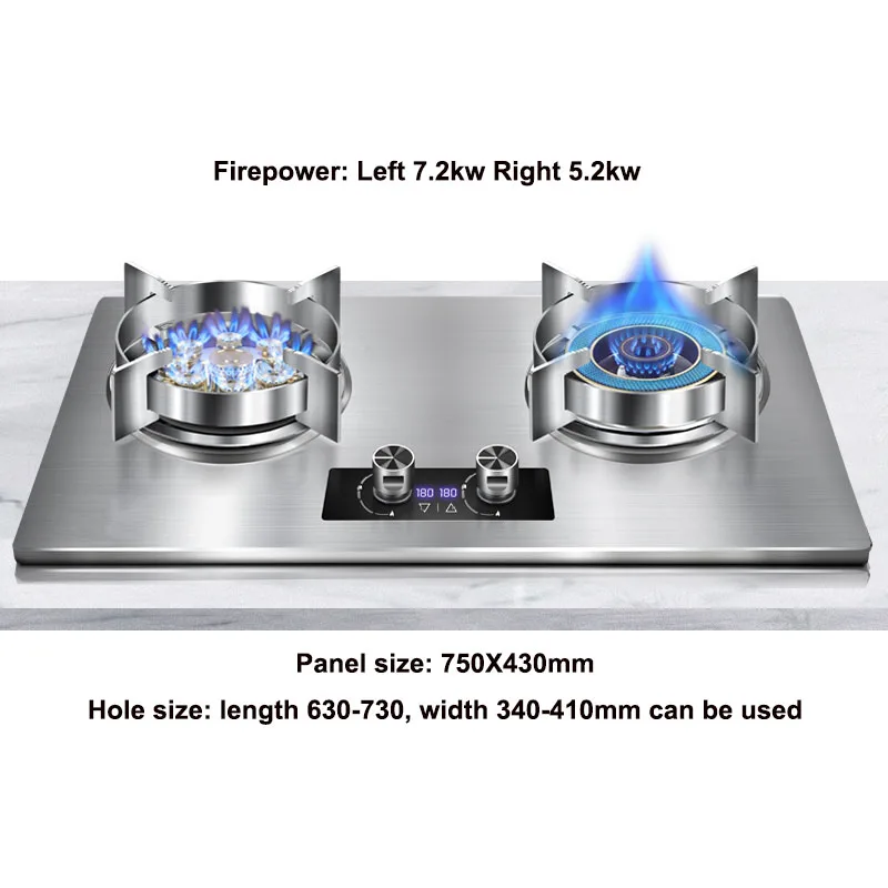 

Gas Cooktop 7.2KW/5.2kw Stainless Steel Gas Stove Natural/Liquefied Gas Stove Fierce Fire Timing Mandarin Duck Stove gas cooker