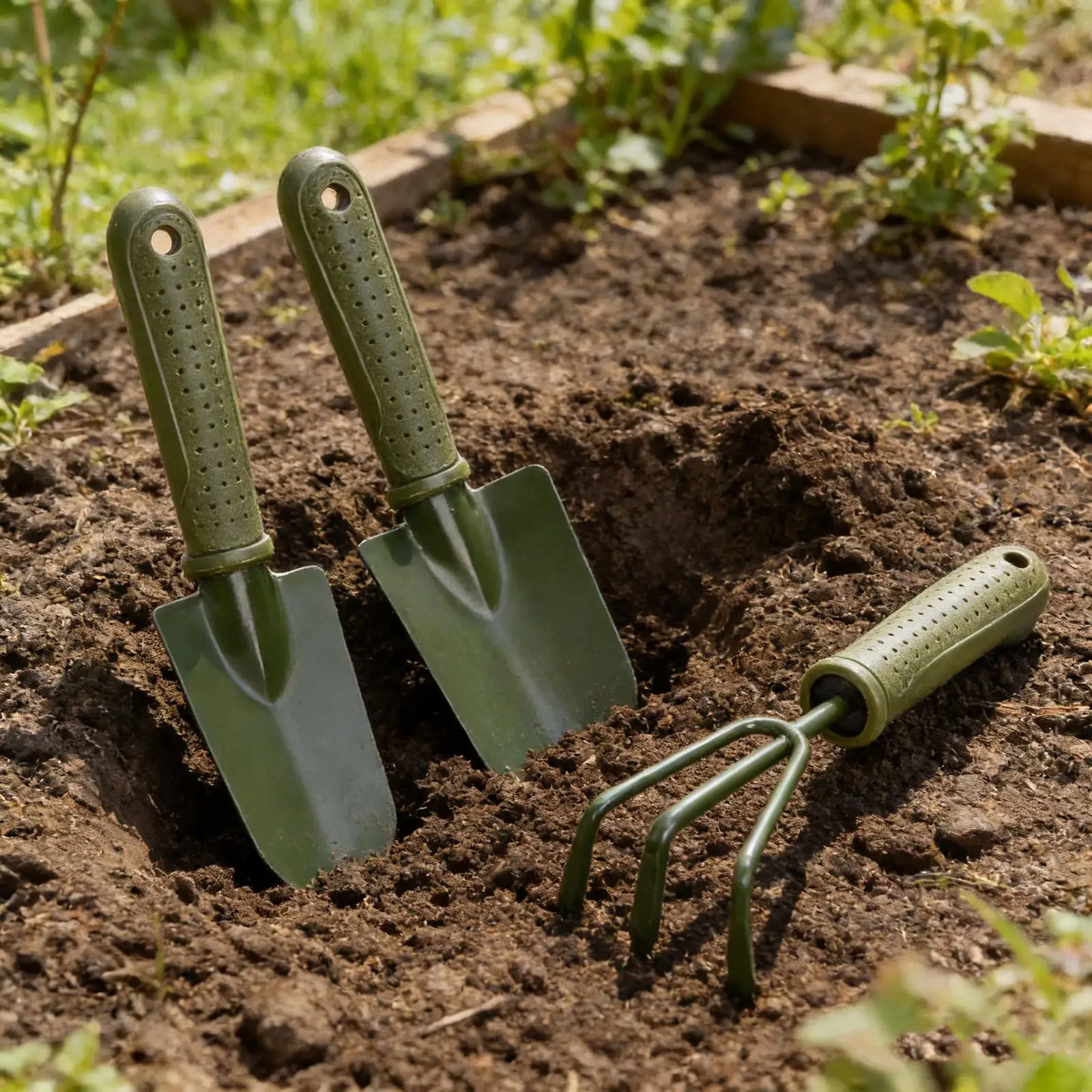 

Многофункциональный садовый инструмент: набор железных садовых граблей с нескользящей ручкой для дома и сада, для копания и прополки
