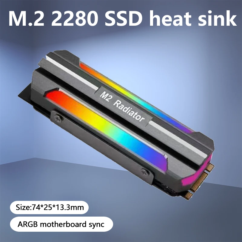 ICE Whale M.2 2280 SSD Heat Sink  ARGB Sync Lighting Effect M.2 Nvme Solid State Drive Radiator