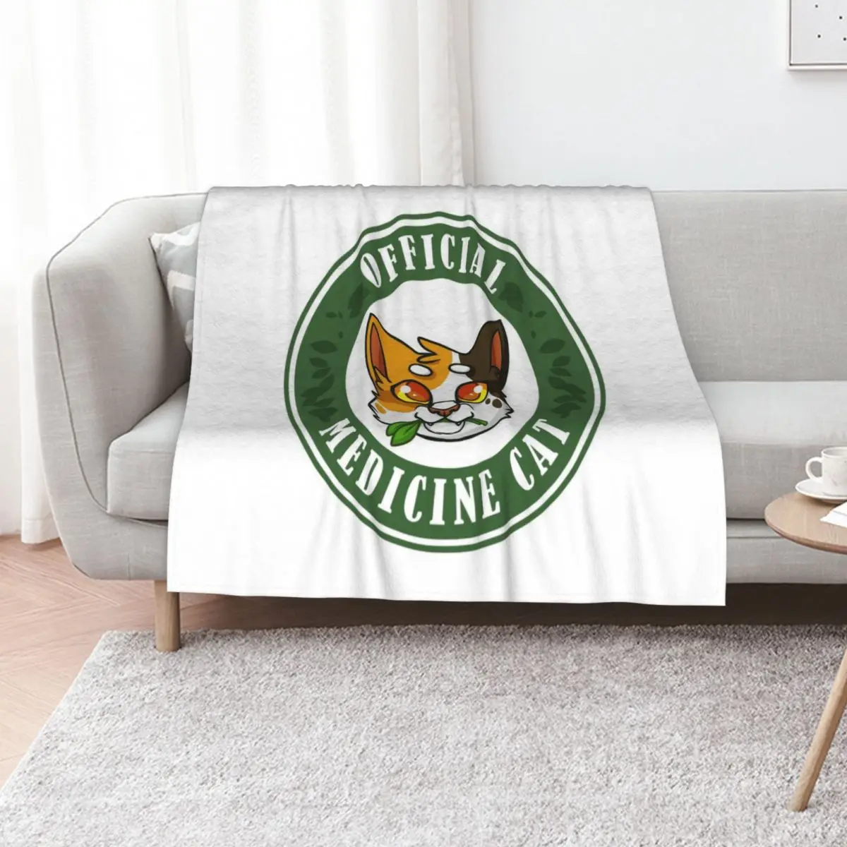 Official Medicine Cat - Warriors Badge Throw Blanket Decorative Throw warm winter Kid'S Decorative Sofa Moving Blankets