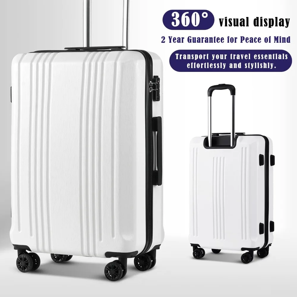 Expandable Suitcase Set 3-Piece Spinner Luggage with TSA Lock, PC+ABS Material, Travel Friendly